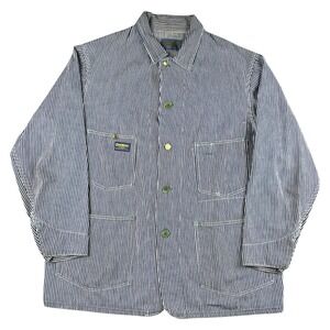 OshKosh B'gosh Union Hickory Stripe Sanforized Chore Jacket Sz Large 40R Vintage